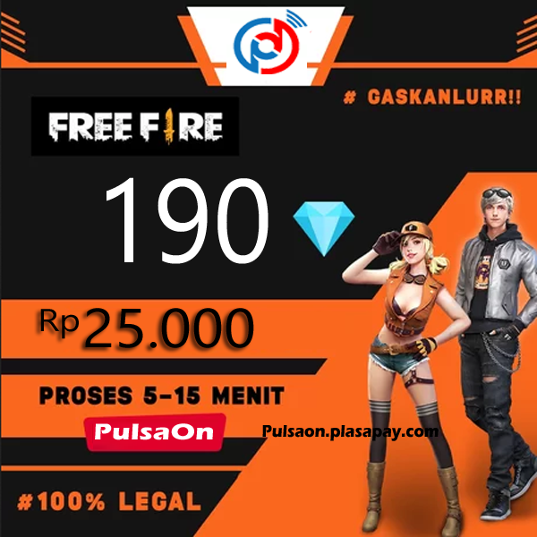 Produk Admin 1 FREE FIRE ALTERNATIF - 25k 190 Diamond Free Fire