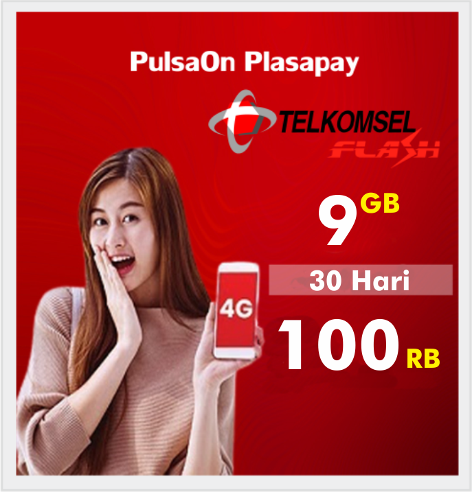 Produk Admin 1 PAKET DATA FLASH TELKOMSEL - 9GB All Jaringan 30 Hari 100.000